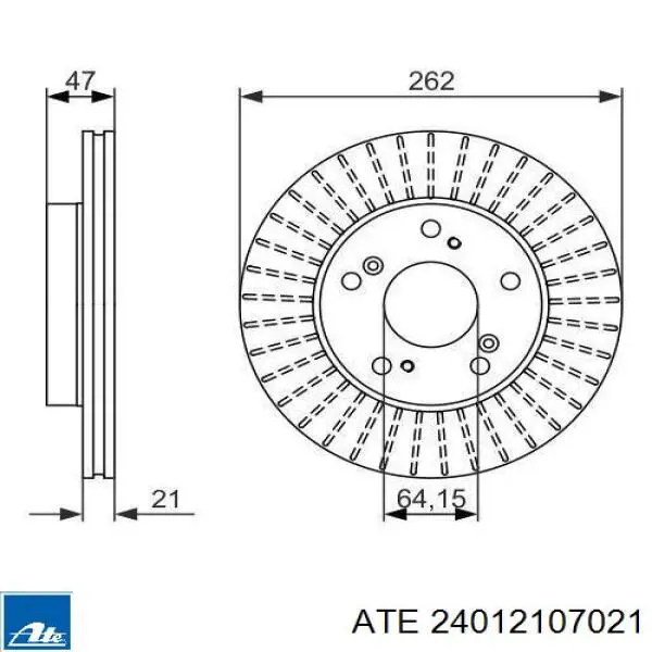 Тормоз дисковый передний ATE 24012107021 цена, от 46.37 USD