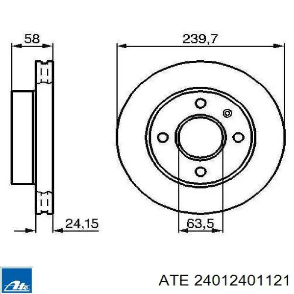 24.0124-0112.1 ATE диск тормозной передний