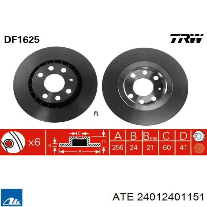 Передний тормозной диск ATE 24012401151