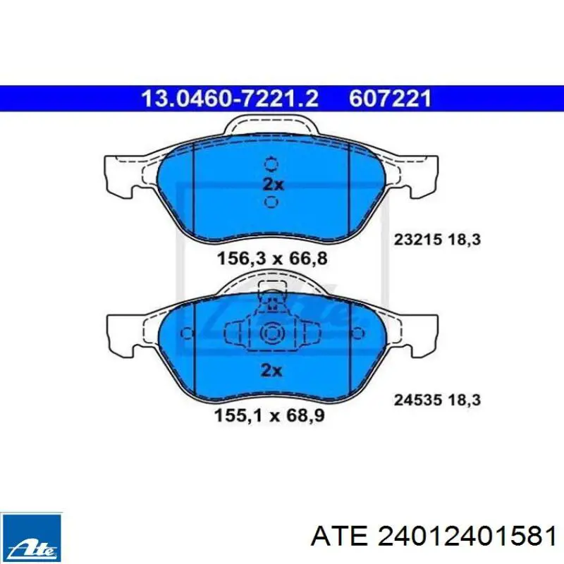 Передний тормозной диск ATE 24012401581