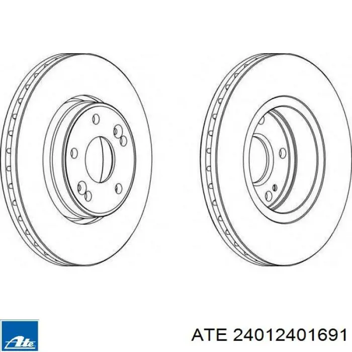 Тормоз дисковый передний ATE 24012401691 цена, от 43.72 USD
