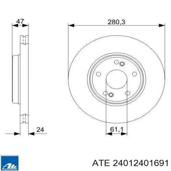 Купить 24012401691 ATE Ротор тормозной