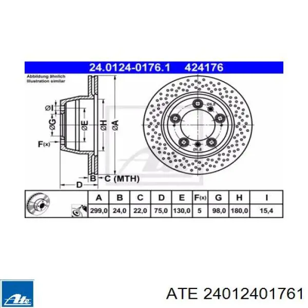 Тормозные диски 24012401761 ATE
