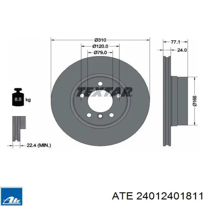 Купить 24012401811 ATE Ротор тормозной
