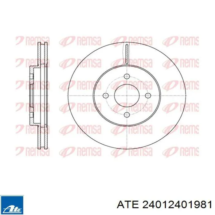 Тормоз дисковый передний ATE 24012401981 цена, от 50.03 USD