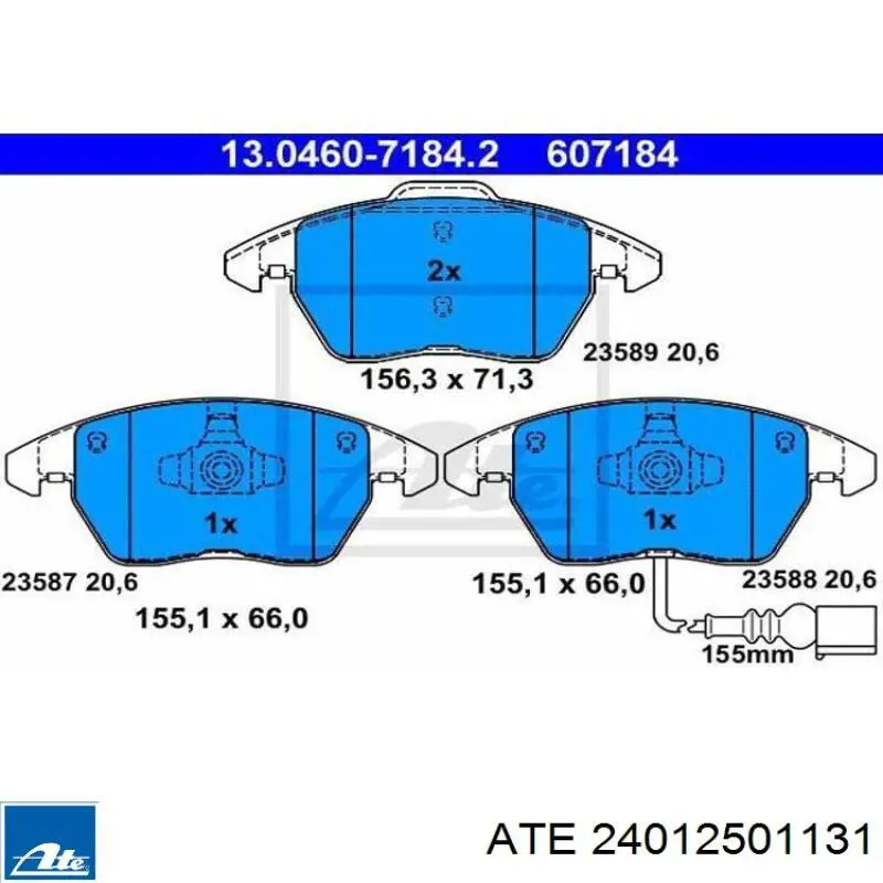 Тормоз дисковый передний ATE 24012501131 цена, от 61.27 USD