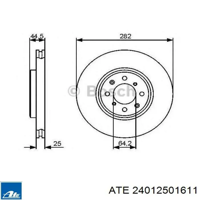 Передний тормозной диск ATE 24012501611