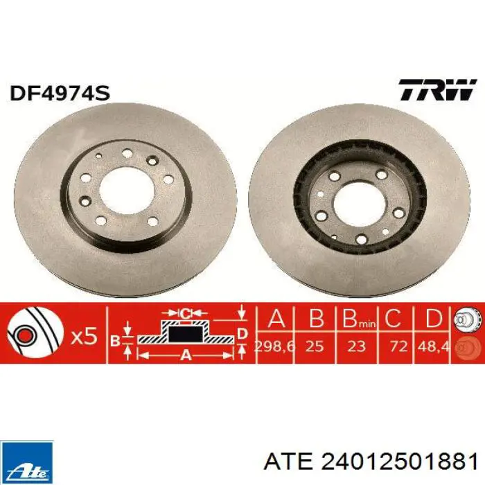 Купить 24012501881 ATE Ротор тормозной