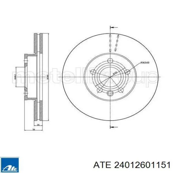 Передний тормозной диск ATE 24012601151