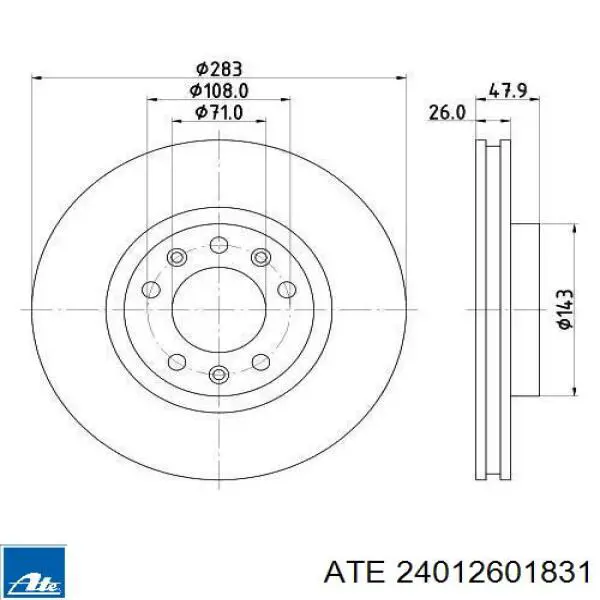 Купить 24012601831 ATE Ротор тормозной