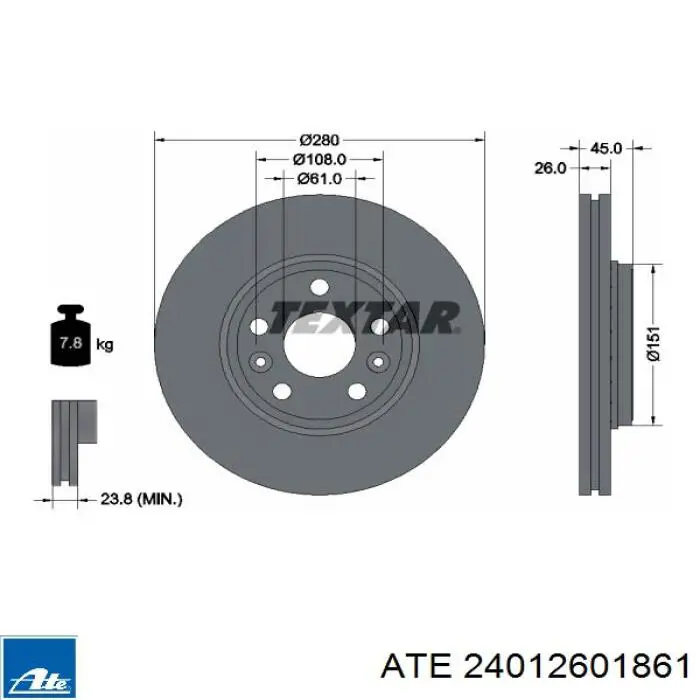 Передний тормозной диск Jurid/Bendix BDS1018
