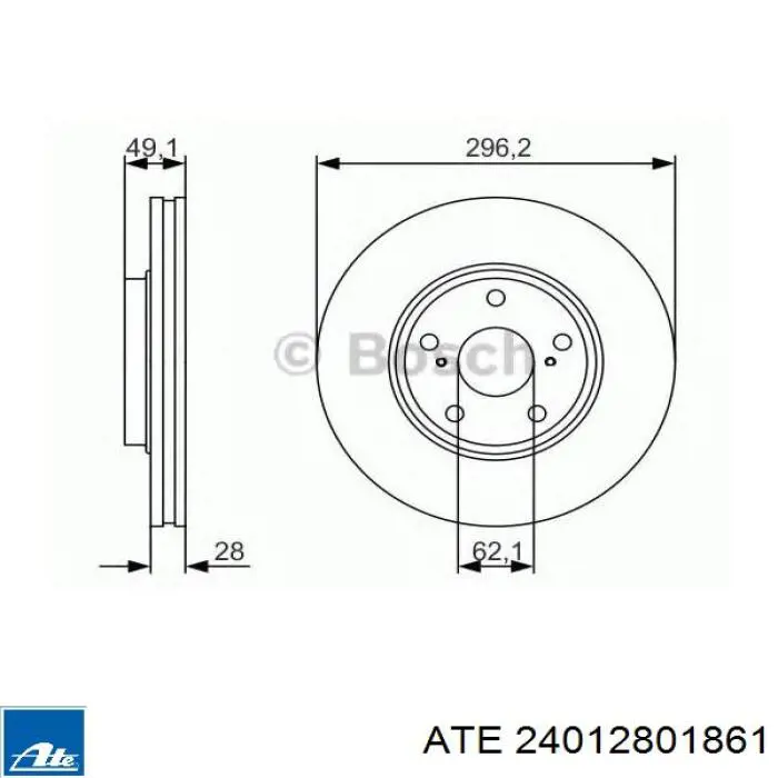 Передний тормозной диск ATE 24012801861
