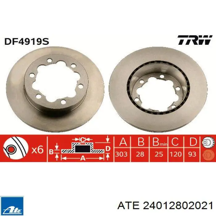 Задний тормозной диск ATE 24012802021 цена, от 80.10 USD