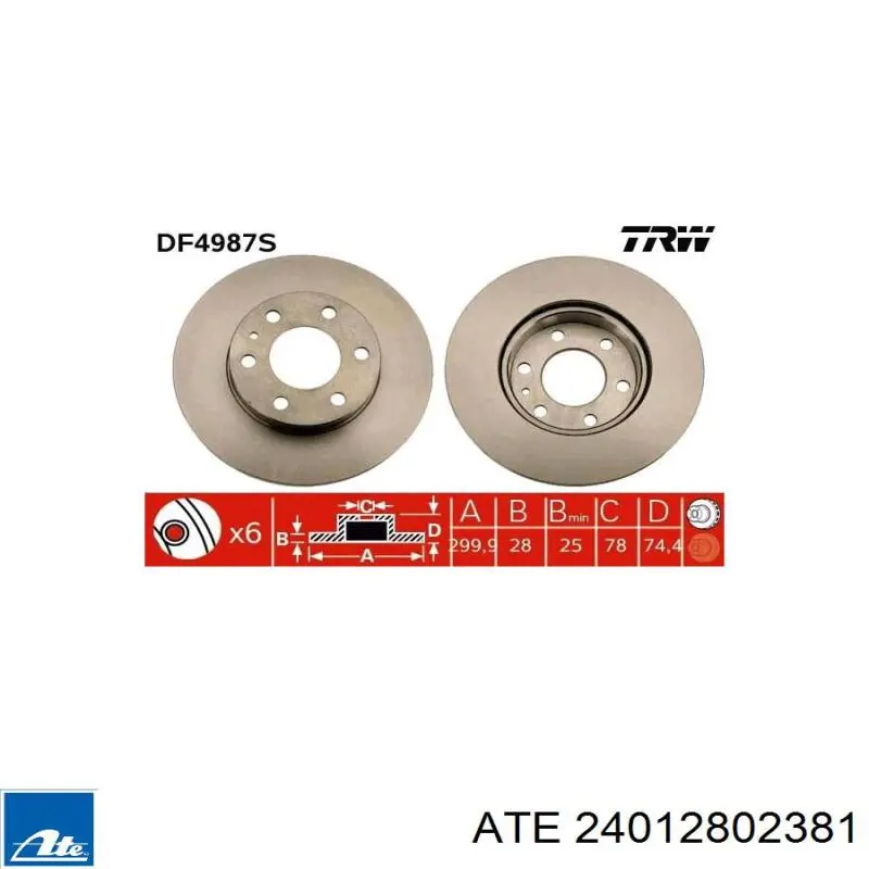 Купить 24012802381 ATE Ротор тормозной