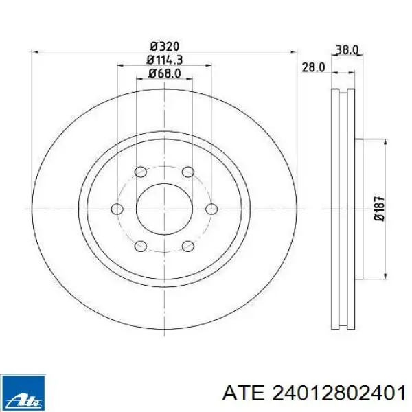 Купить 24012802401 ATE Ротор тормозной