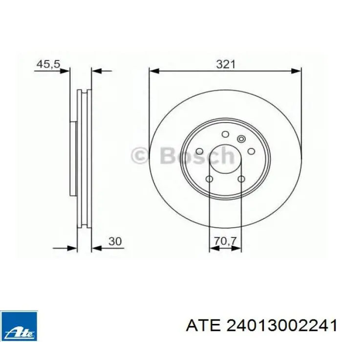 Freno de disco delantero 24013002241 ATE