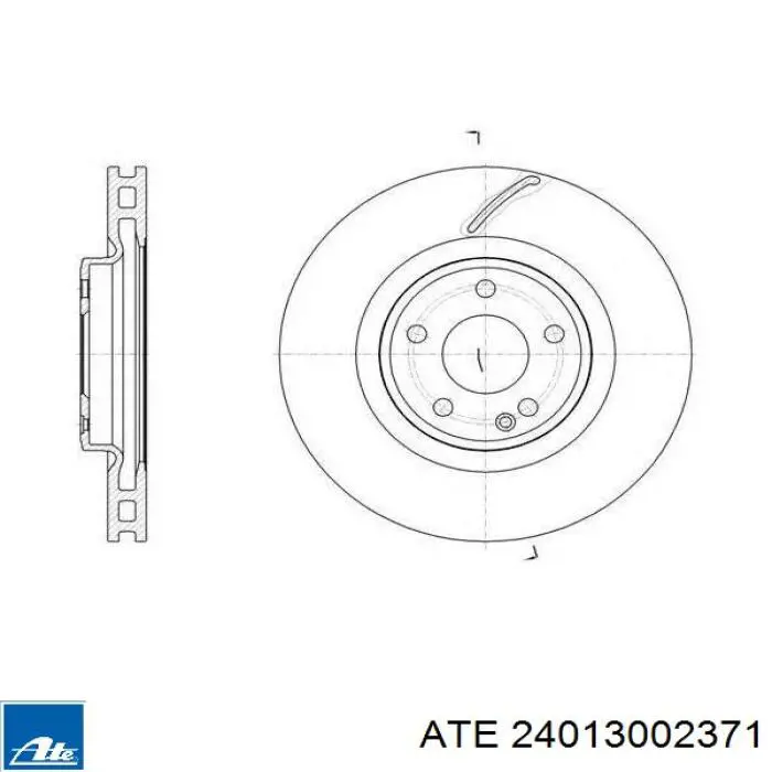 Диск гальмівний передній 24013002371 ATE