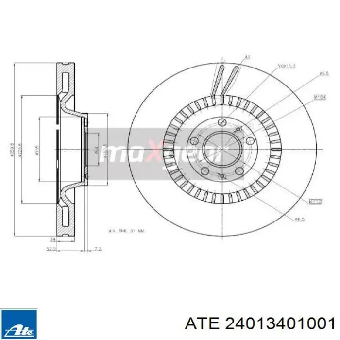 Купить 24013401001 ATE Ротор тормозной