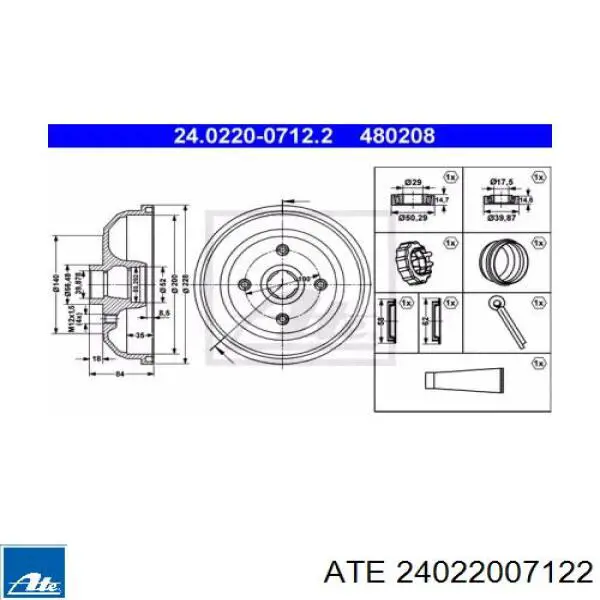 Тормозной барабан 24022007122 ATE