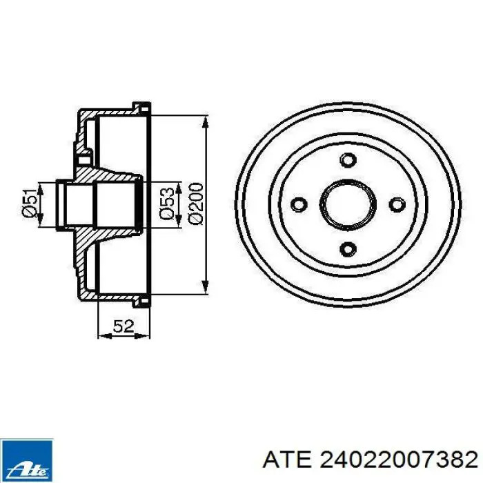 Задний барабан ATE 24022007382