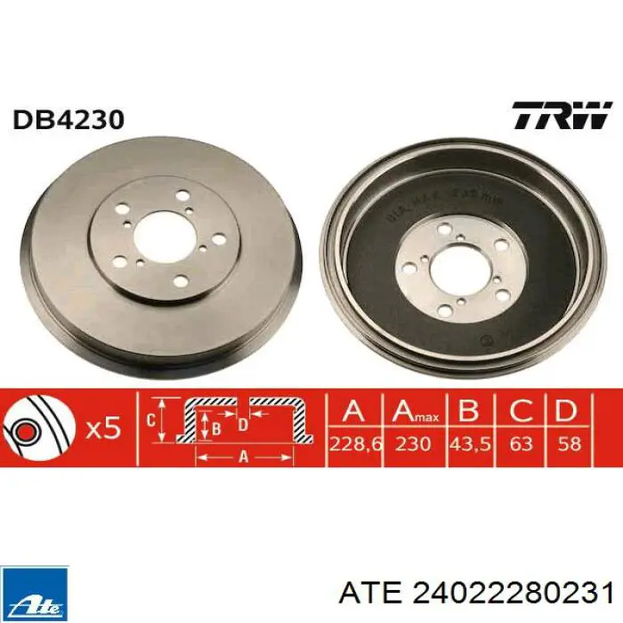 Задний барабан ATE 24022280231