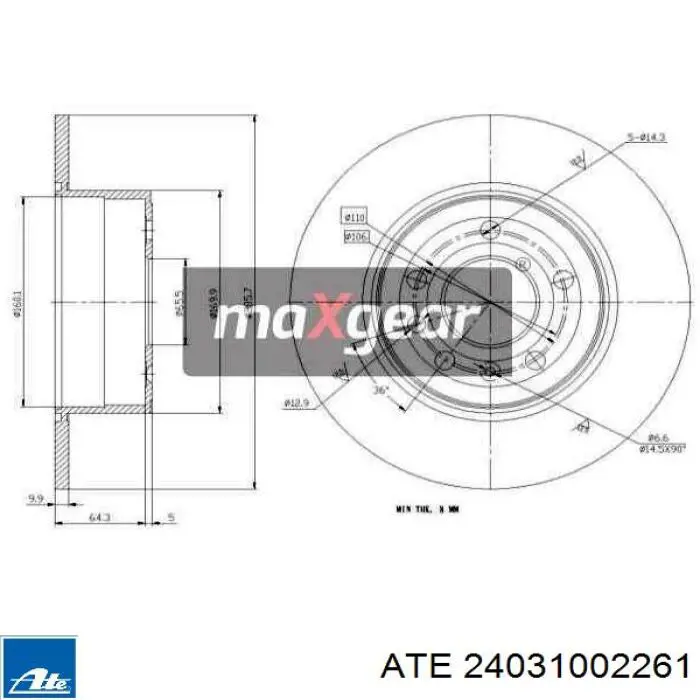 24031002261 ATE Дисковый тормоз