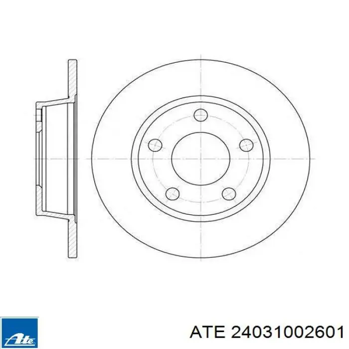Купить 24031002601 ATE Диск тормозной задний