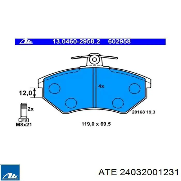 Купить 24032001231 ATE Ротор тормозной