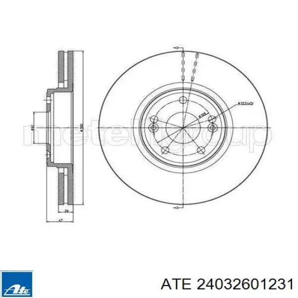 Передний тормозной диск ATE 24032601231