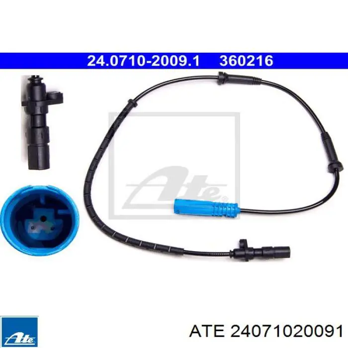 Sensor ABS trasero 24071020091 ATE