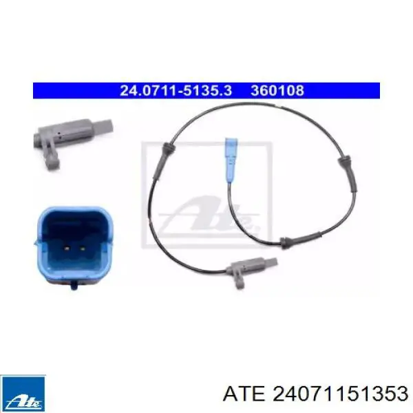 Датчик АБС (ABS) задний 24071151353 ATE