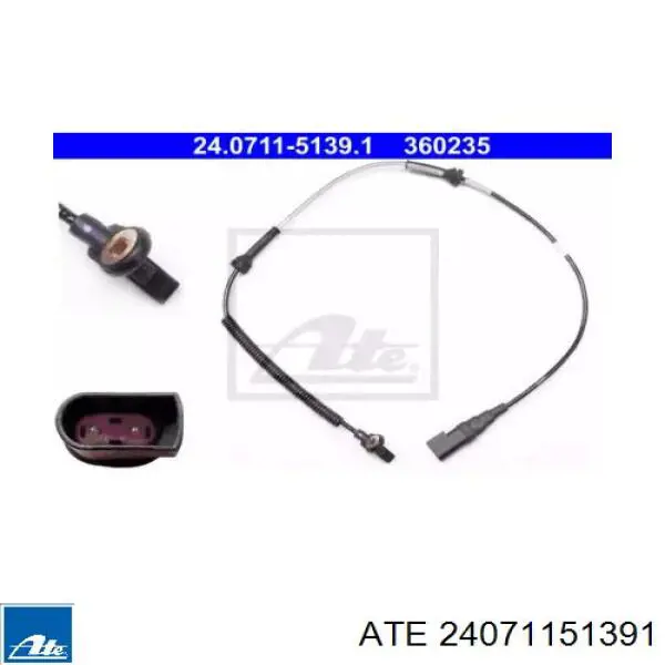 Датчик АБС (ABS) передний 24071151391 ATE