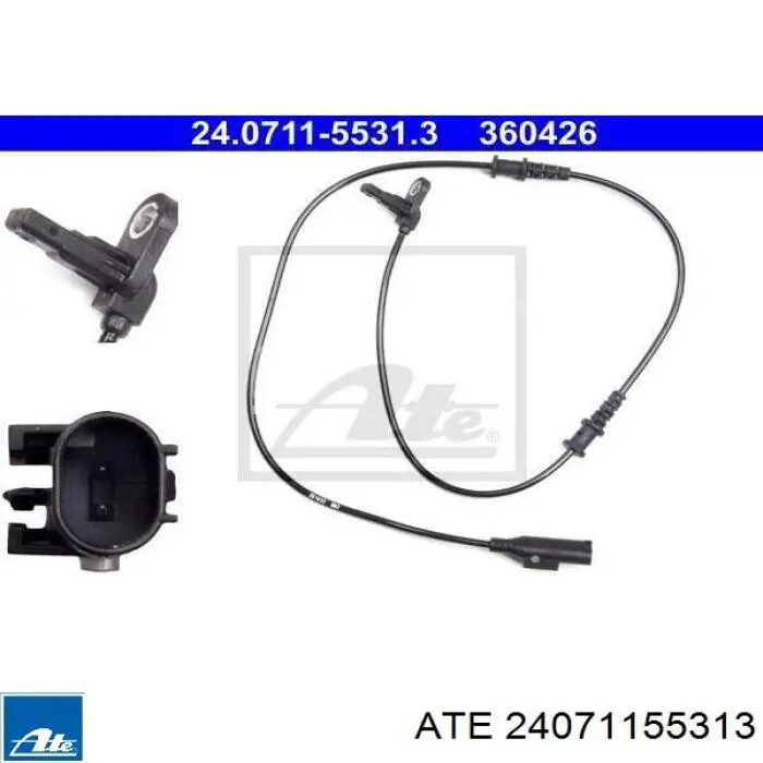 Sensor ABS delantero 24071155313 ATE