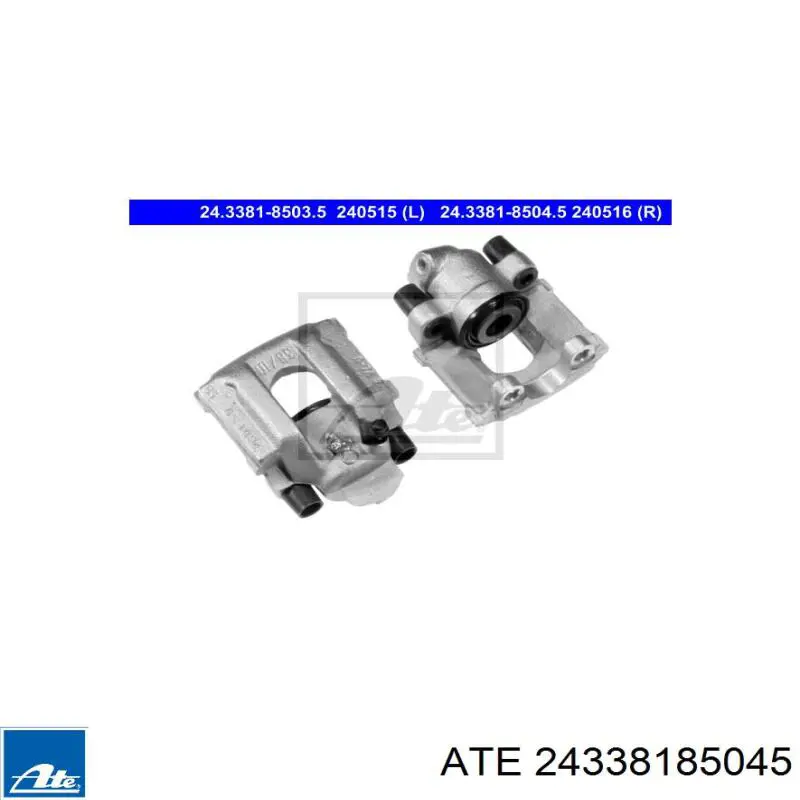 Pinza de freno trasero derecho 24338185045 ATE