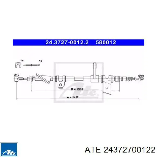 Задний трос ручника 24372700122 ATE
