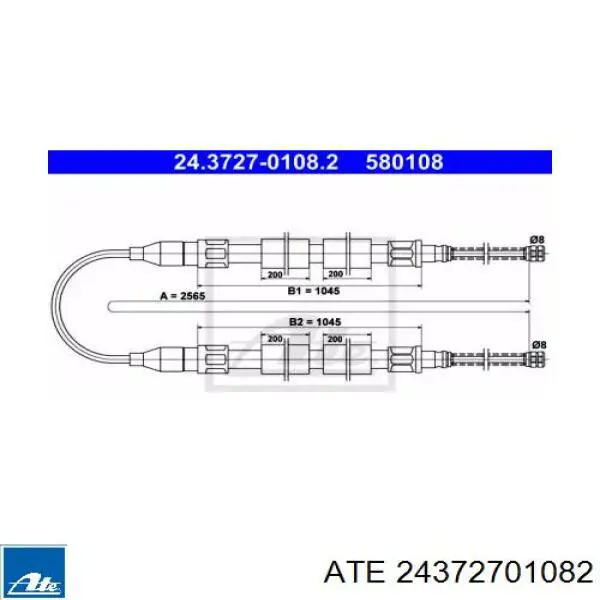 Задний трос ручника 24372701082 ATE