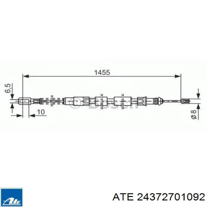 Cable de freno de mano trasero derecho/izquierdo 24372701092 ATE