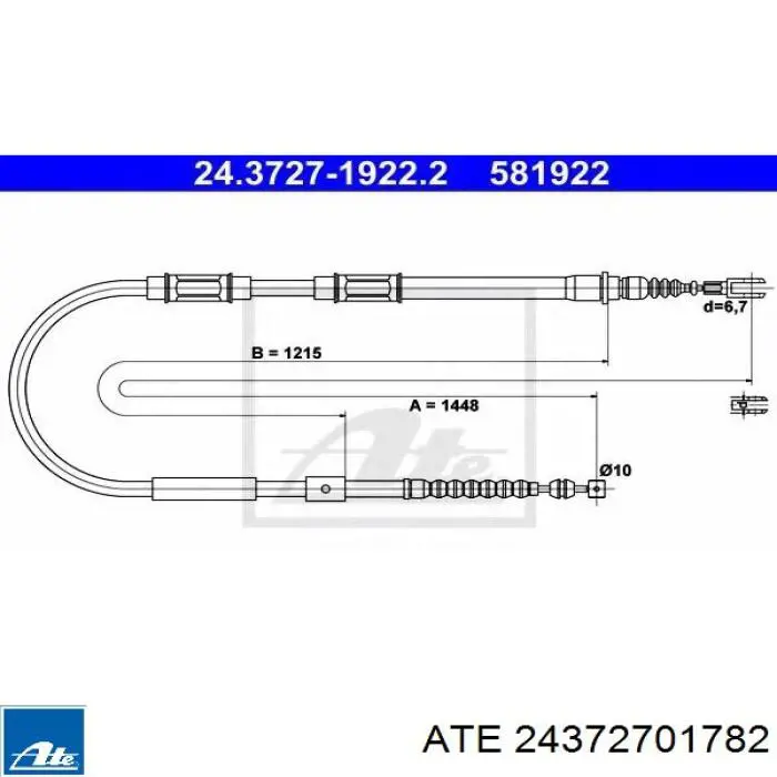 Задний трос ручника ATE 24372701782 цена, от 23.98 USD