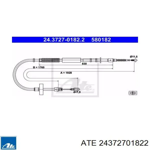 Трос ручника 24372701822 ATE