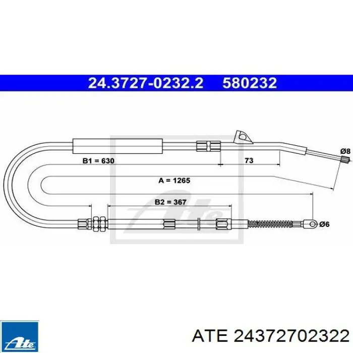 Трос ручника 24372702322 ATE
