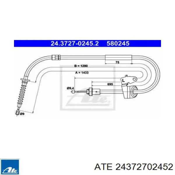Трос ручника 24372702452 ATE