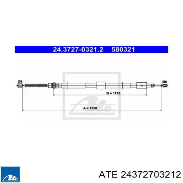 Трос ручника 70262 Adriauto