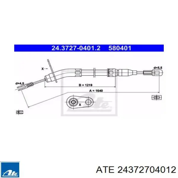Трос ручника 24372704012 ATE