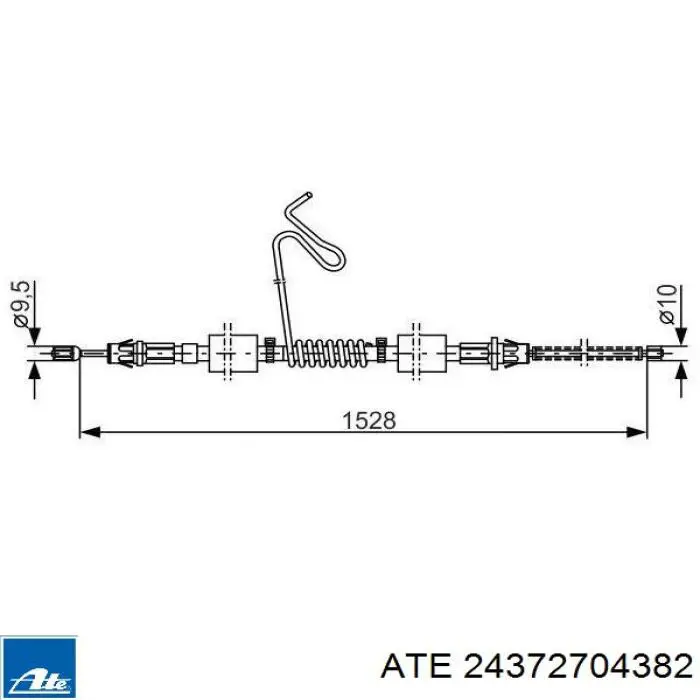 Задний трос ручника ATE 24372704382 цена, от 22.27 USD