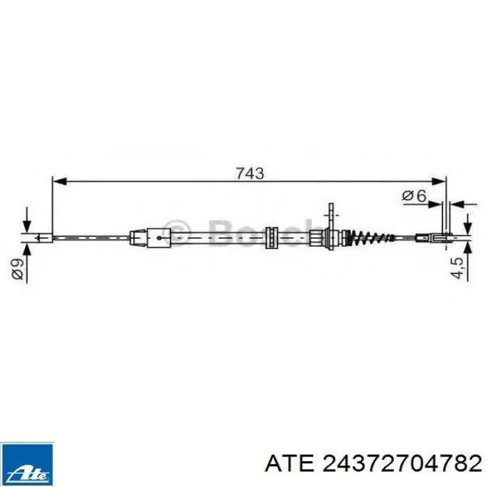 Задний трос ручника ATE 24372704782 цена, от 13.08 USD