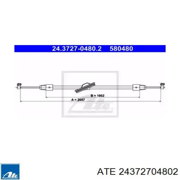 Передний трос ручника 24372704802 ATE