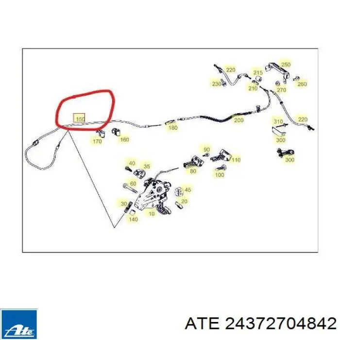 Трос ручного тормоза передний Hans Pries (Topran) 631754 цена, от 14.31 USD