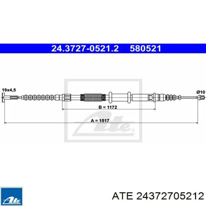 Трос ручника 24372705212 ATE