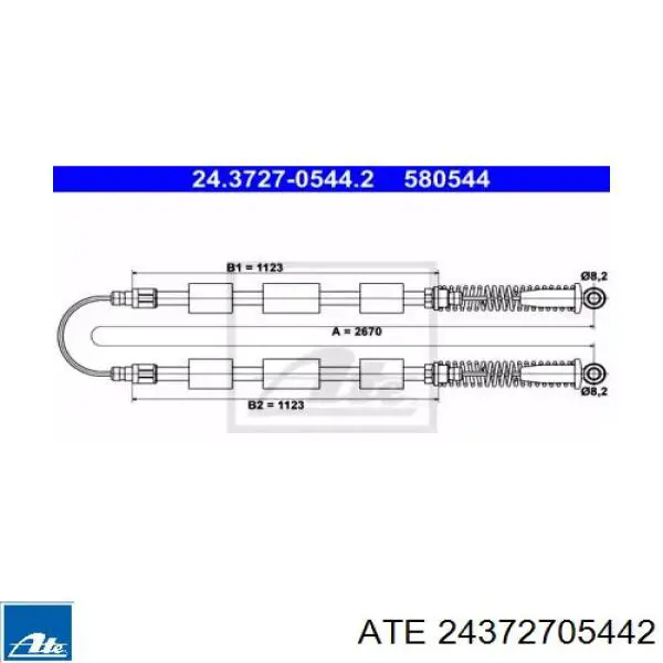 Передний трос ручника 24372705442 ATE