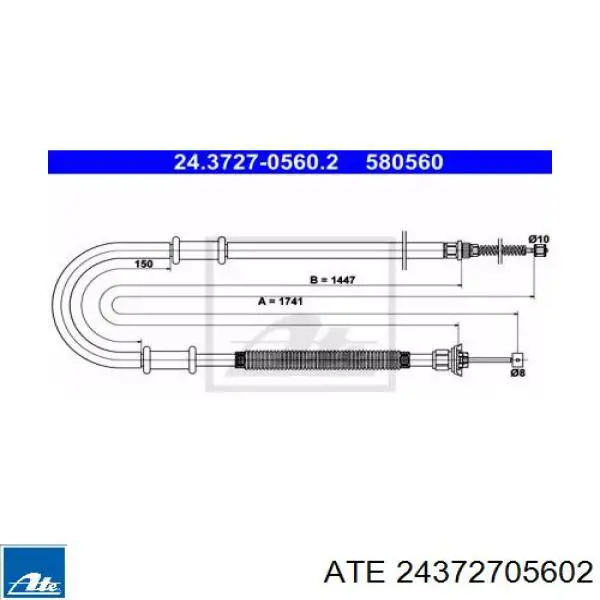 Трос ручника 24372705602 ATE